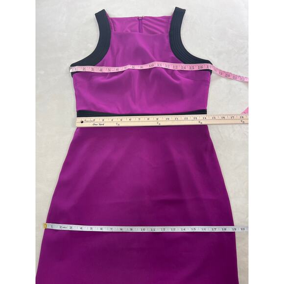 Badgley Mischka Dress Colorblock Midi Sheath Office Minimalist Chic 8 / Medium - Picture 5 of 8